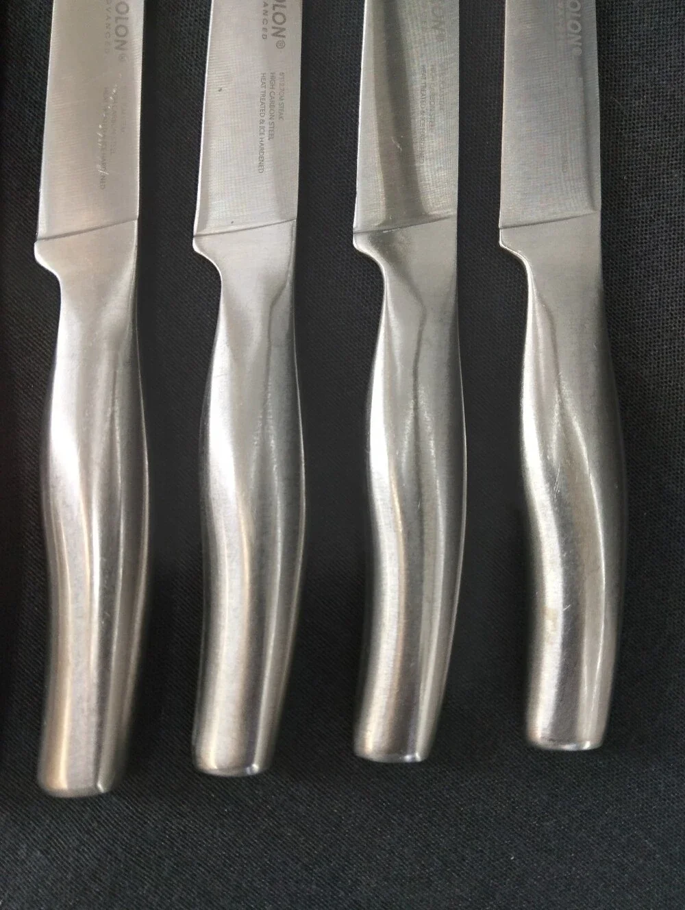 Set of 6 Analon Carbon Steel Steak Knives Heat Treated Ice Hardened 5